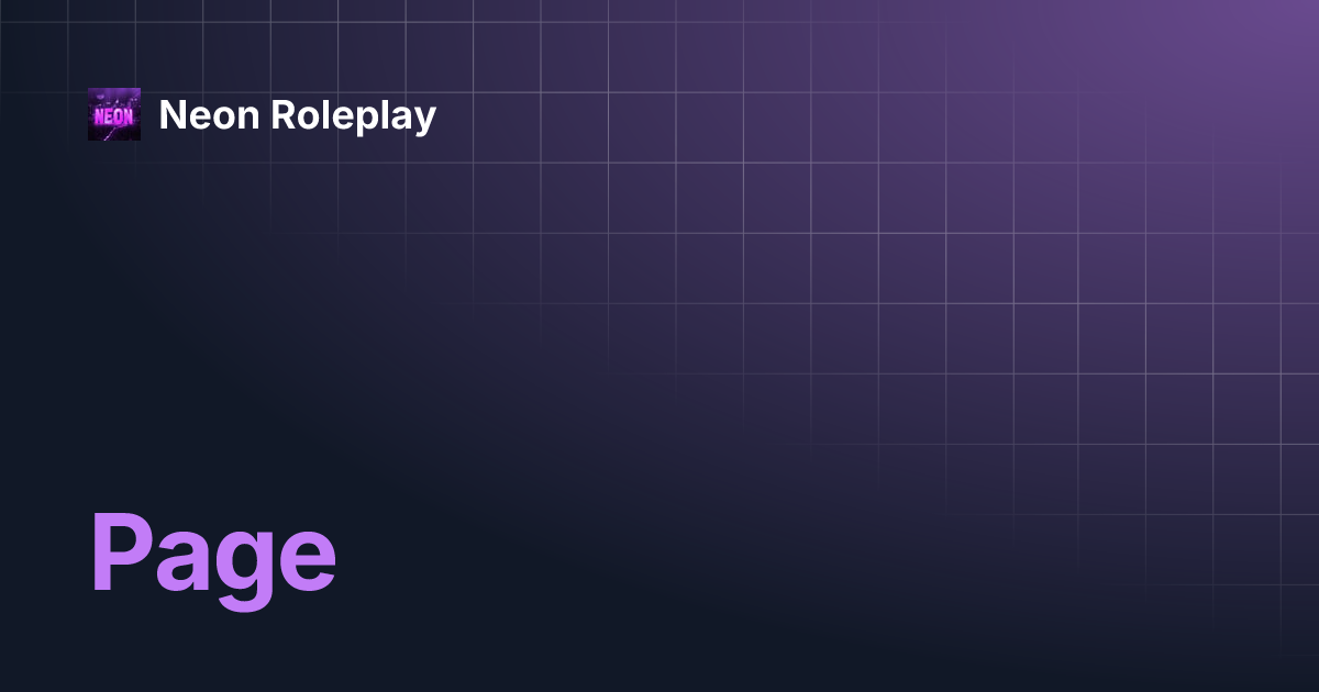Page neon roleplay